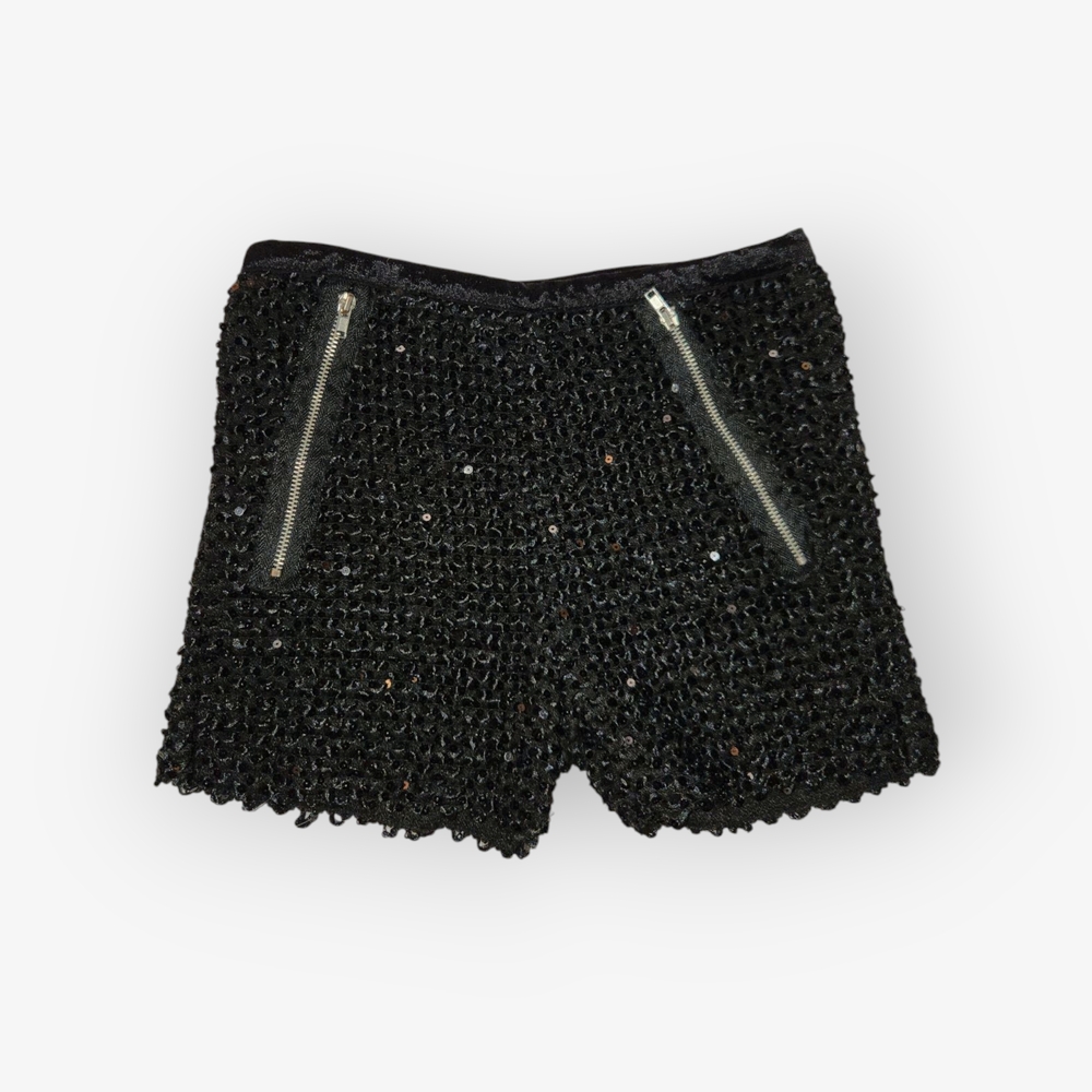 Y2k Black Sequin Micro Shorts!